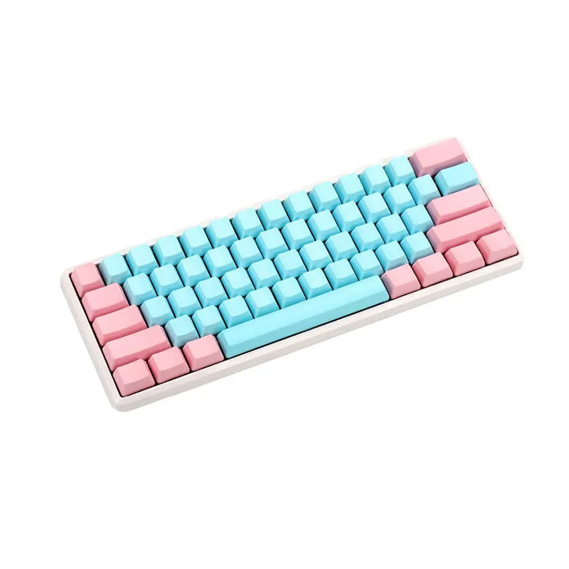 Opaque pink PBT keycap set for mechanical keyboards with side-printed legends