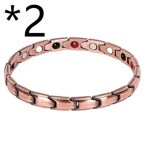 Stylish therapy bracelet with metal design for arthritis pain relief, weight loss, and energy boost