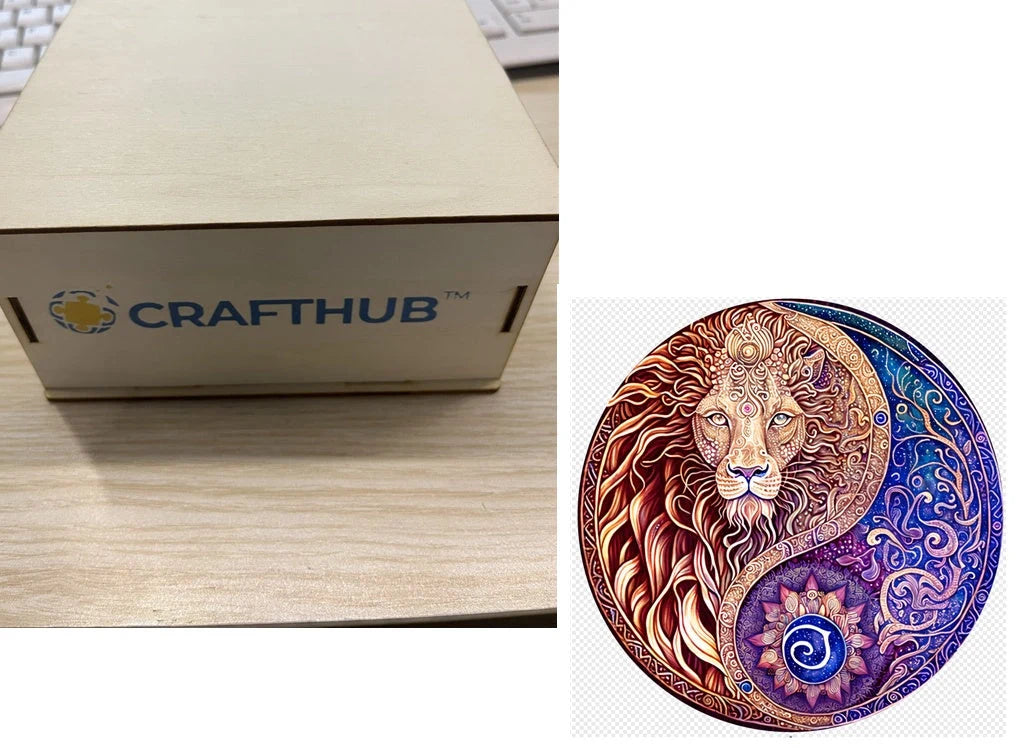 Animal Puzzle Craft Hub A3 Size Wooden Box for puzzle storage and display