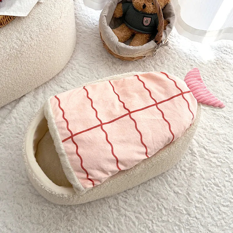New pet nest warm sushi modeling dog mattress removable autumn winter kennel universal large small
