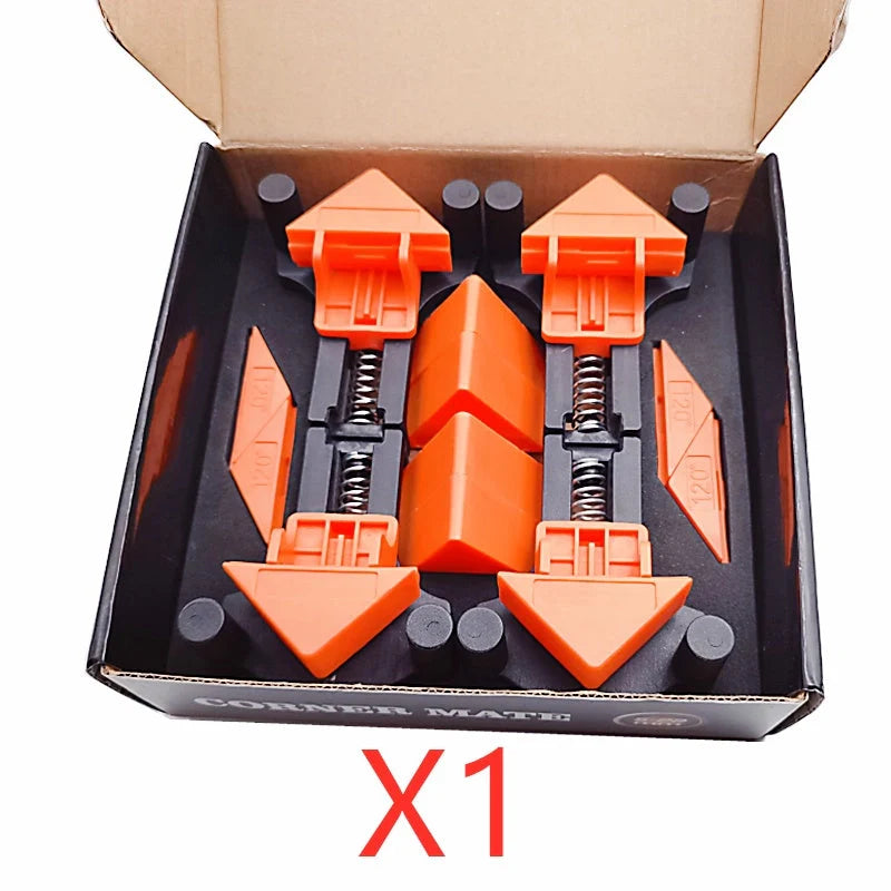 Woodworking right angle clip with adjustable angles for precise clamping