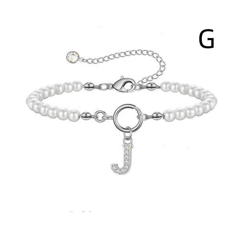 2024 personalised initial pearl bracelet for women with toggle clasp