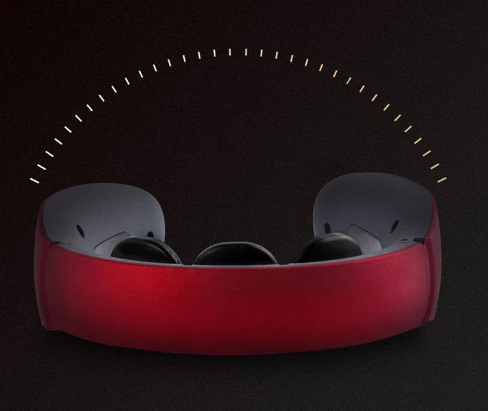 Multi-function Intelligent Neck Cervical Massager in white and red, featuring 4 modes and 15 gears