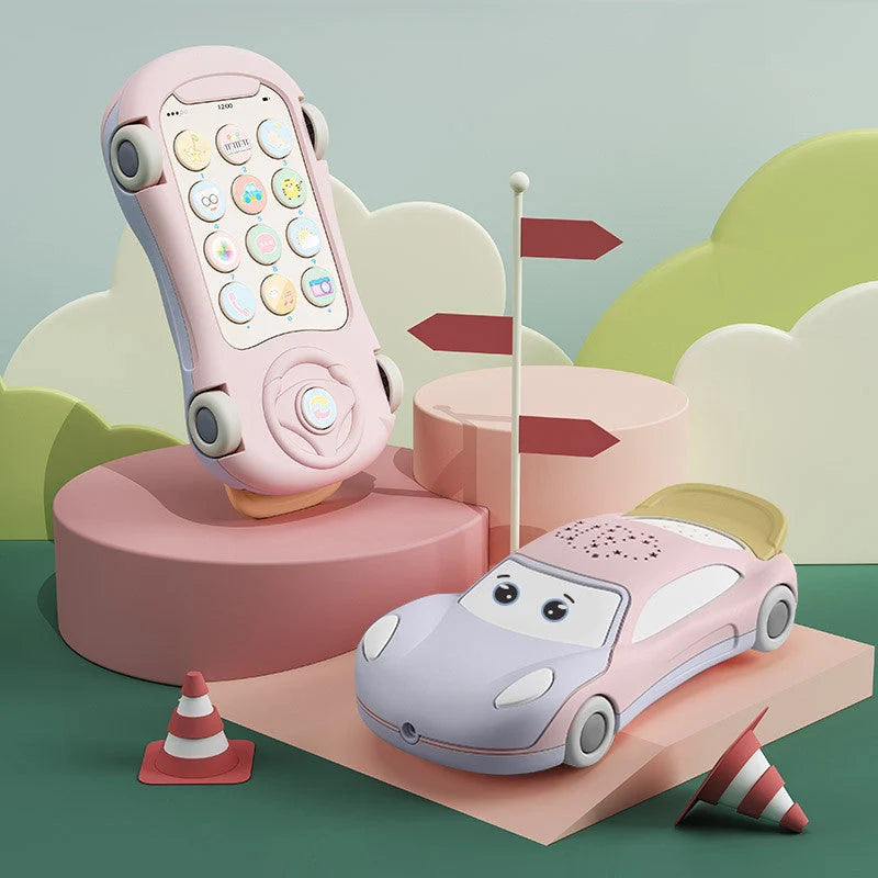 Luminous Projector Learning Toy Car for infants with bilingual phone function