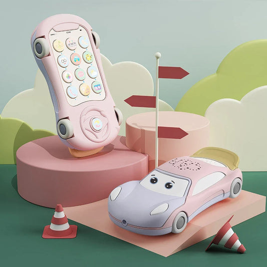 Luminous Projector Learning Toy Car for infants with bilingual phone function