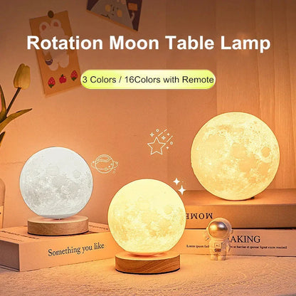 3D Magnetic Floating Levitating Moon Lamp with touch control and 3 colour options