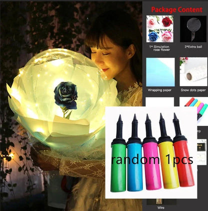 LED luminous balloon rose bouquet in various colors for Valentine's Day decorations