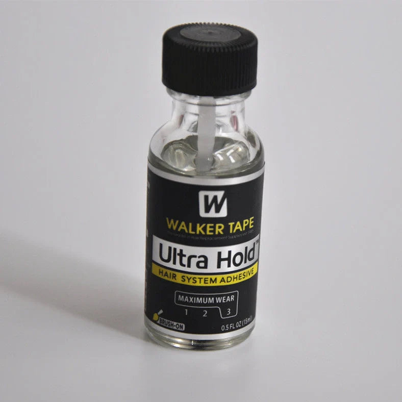 Black wig adhesive tape container with invisible strong-hold formula for hairpiece attachment