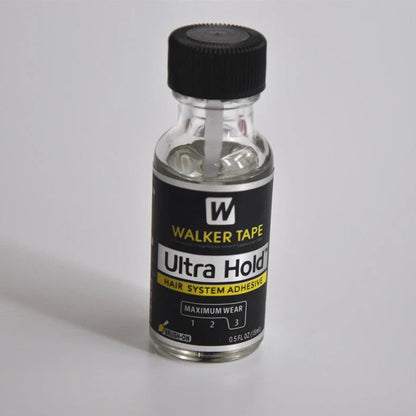 Black wig adhesive tape container with invisible strong-hold formula for hairpiece attachment