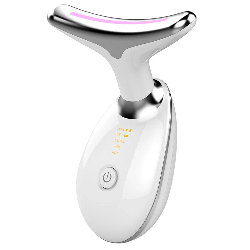 EMS Thermal Neck Massager with LED therapy for wrinkle reduction and skin tightening
