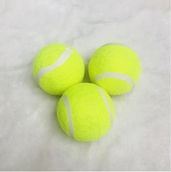 64mm non-toxic rubber and felt dog molar tennis ball toy for chewing and fetching