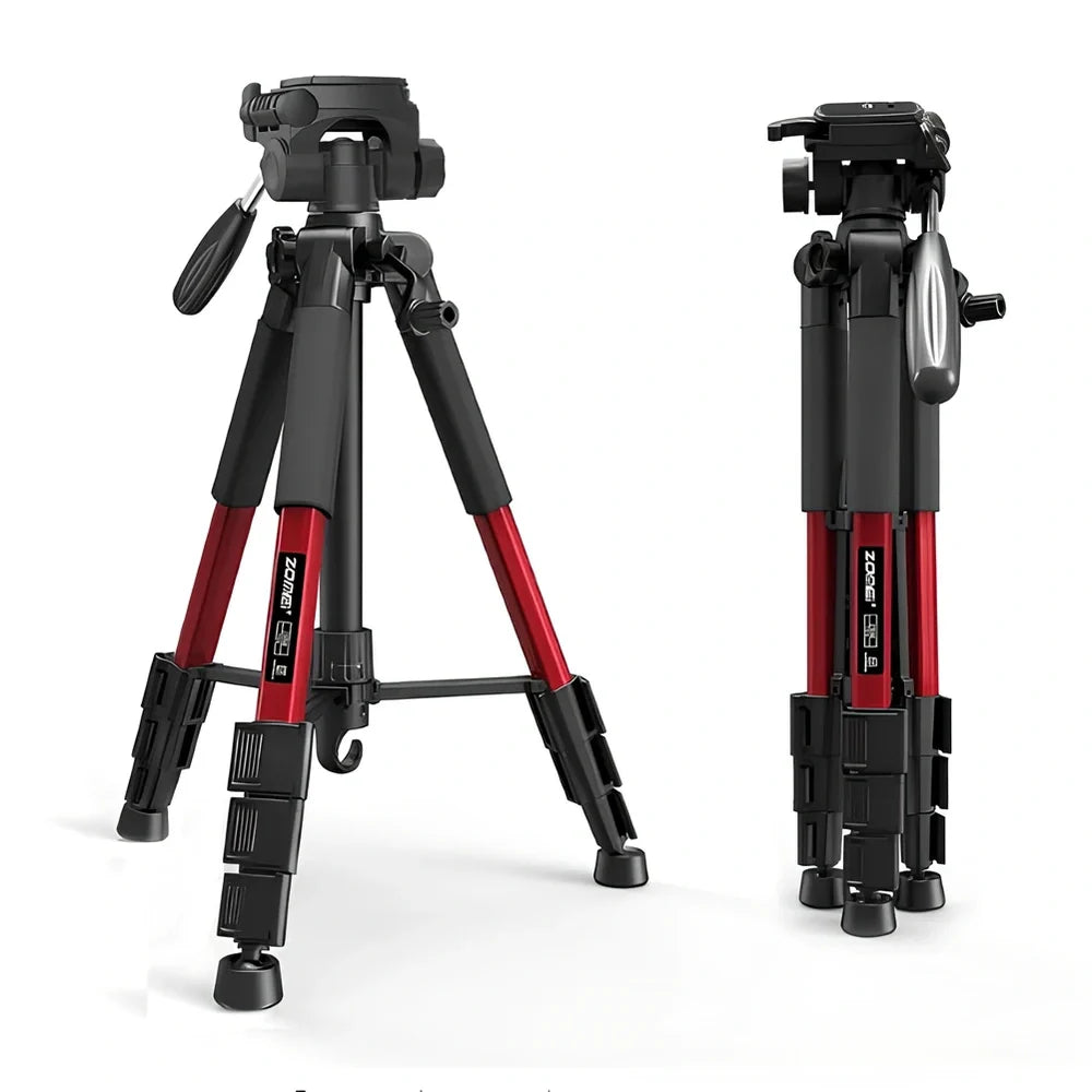 Zomei Z666 black aluminium tripod extended to 140cm with 3D pan head for 15kg SLR camera support