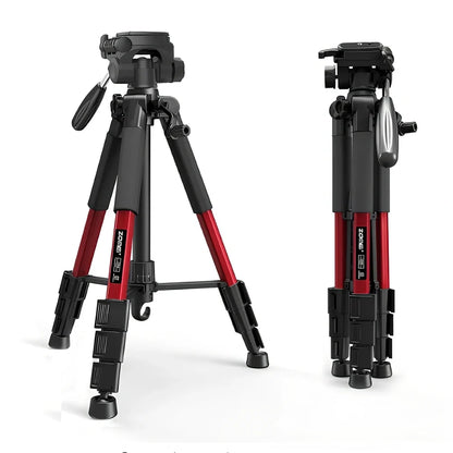 Zomei Z666 black aluminium tripod extended to 140cm with 3D pan head for 15kg SLR camera support