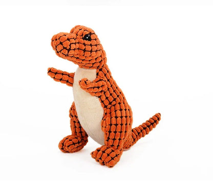 Durable Dinosaur-Themed Plush Squeaky Chew Toys for Large Breed Dogs - Interactive Dog Playtime Companions