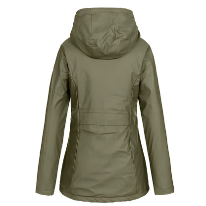 Women's outdoor winter jacket in Army Green, Black or Yellow with size range M to 4XL