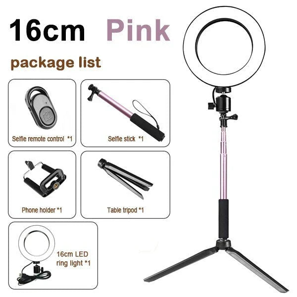 A versatile lighting kit for iPhone, including a ring light, tripod, and accessories to enhance mobile photography and videography