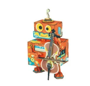 DIY 3D Kitty Ballet Wooden Puzzle Game with moveable music box, perfect for creative assembly and decoration