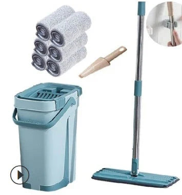 Home Kitchen 360-Degree Lazy Floor Mop with microfiber head and aluminum rod