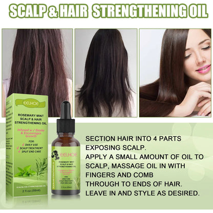 Rosemary Mint Hair Growth Fluid Scalp Massage 59ml bottle with natural plant extracts