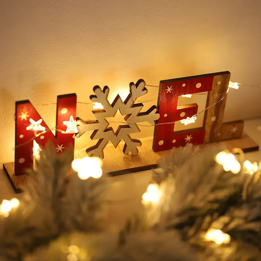 Christmas wooden ornament with creative patterns in vivid colours