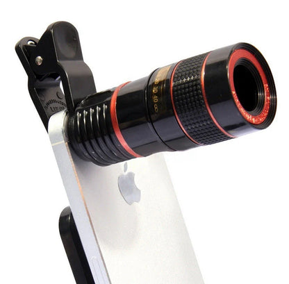20x magnification cell phone telescope lens with anti-sidelight design for clear distant photography