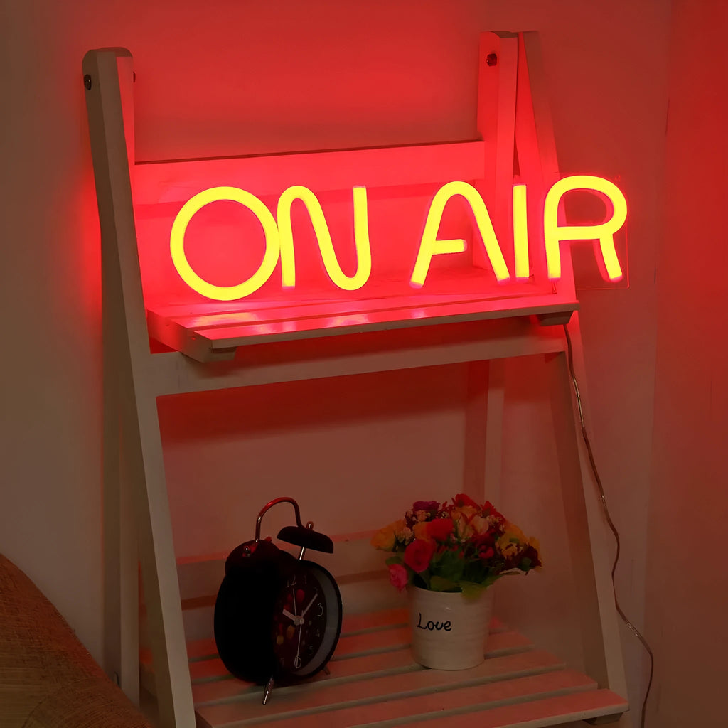 Acrylic handmade light sign with LED neon strip, square shape, 40x10x3cm, for bar interior decor