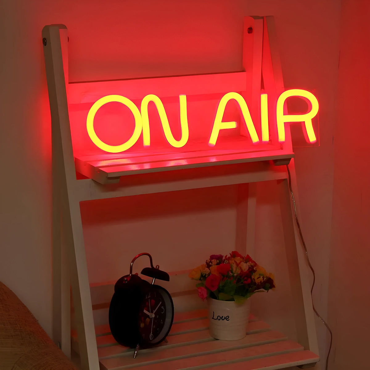 Acrylic handmade light sign with LED neon strip, square shape, 40x10x3cm, for bar interior decor