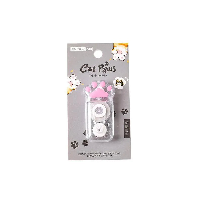 Sky blue cat claw design correction tape with 5mm width and 6 metre PET film length