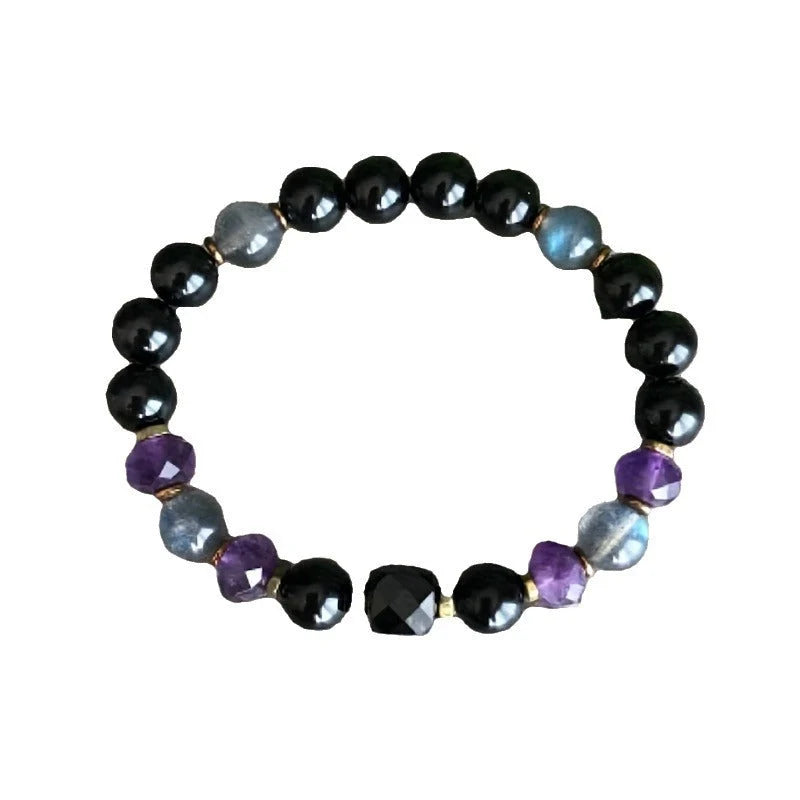 Versatile Obsidian 8mm Beaded Bracelet in European and American style