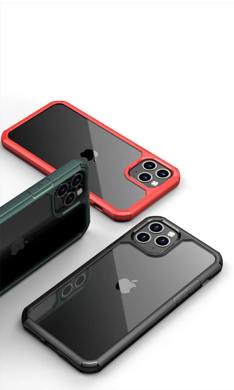 Transparent anti-fall protective phone sleeve in black for iPhone 11 Pro Max.