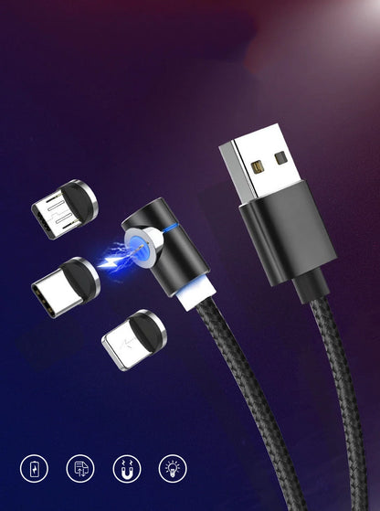 360 Degree Magnetic Charging Cable with LED indicator for fast charging and data transfer