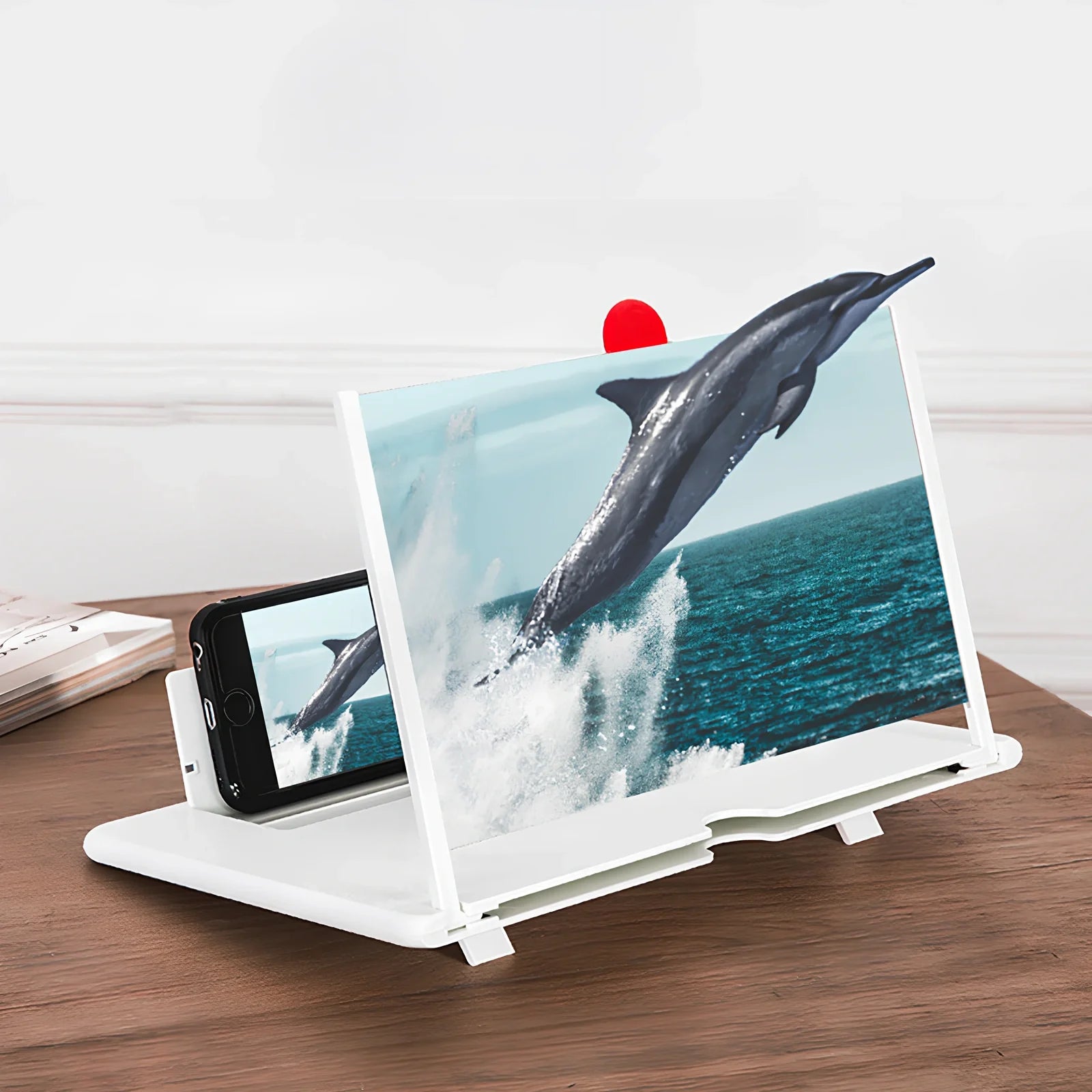 12-inch foldable mobile phone screen magnifier with 3-4x magnification in black colour