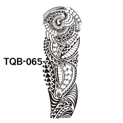 Waterproof full arm tattoo sticker with vibrant designs for temporary body art