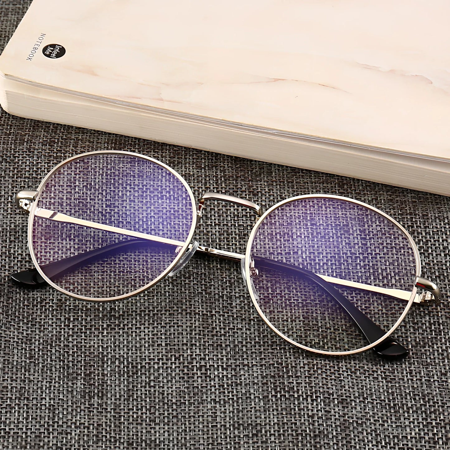 Anti-blue light computer glasses in black frame blocking 40% blue rays, with brown gold silver options for eye protection