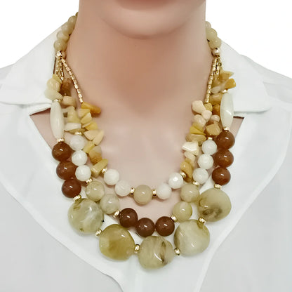 African beads jewellery set in black with 45cm plastic bead necklace and 5cm round earrings on zinc alloy