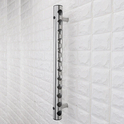 Stainless steel wall-mounted wine rack with 8 or 12 hole options for elegant wine storage