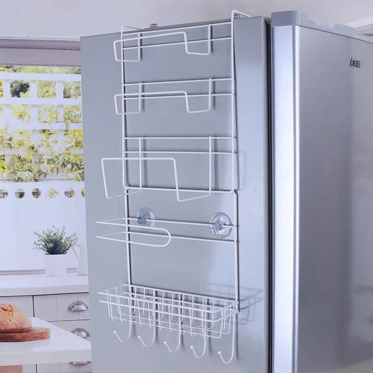 A stylish and versatile fridge organiser with a modern design, offering customisable storage solutions for a tidy and organised Kiwi kitchen.