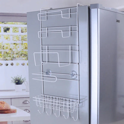 A stylish and versatile fridge organiser with a modern design, offering customisable storage solutions for a tidy and organised Kiwi kitchen.