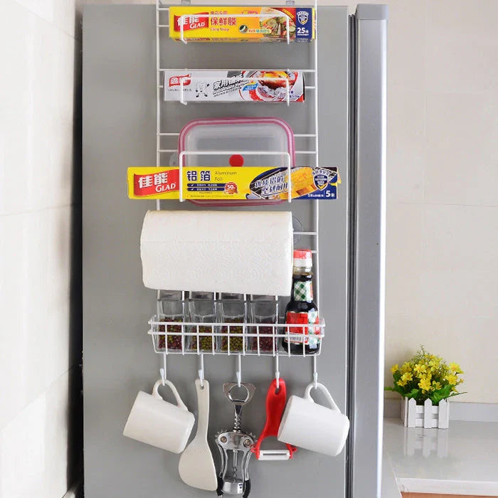 A stylish and versatile fridge organiser with a modern design, offering customisable storage solutions for a tidy and organised Kiwi kitchen.