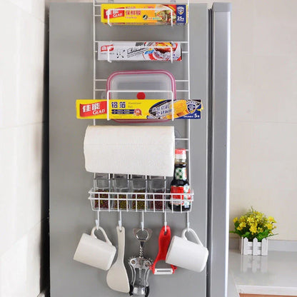 Kitchen multi-function refrigerator pylon preservative paper towel side wall collector in white