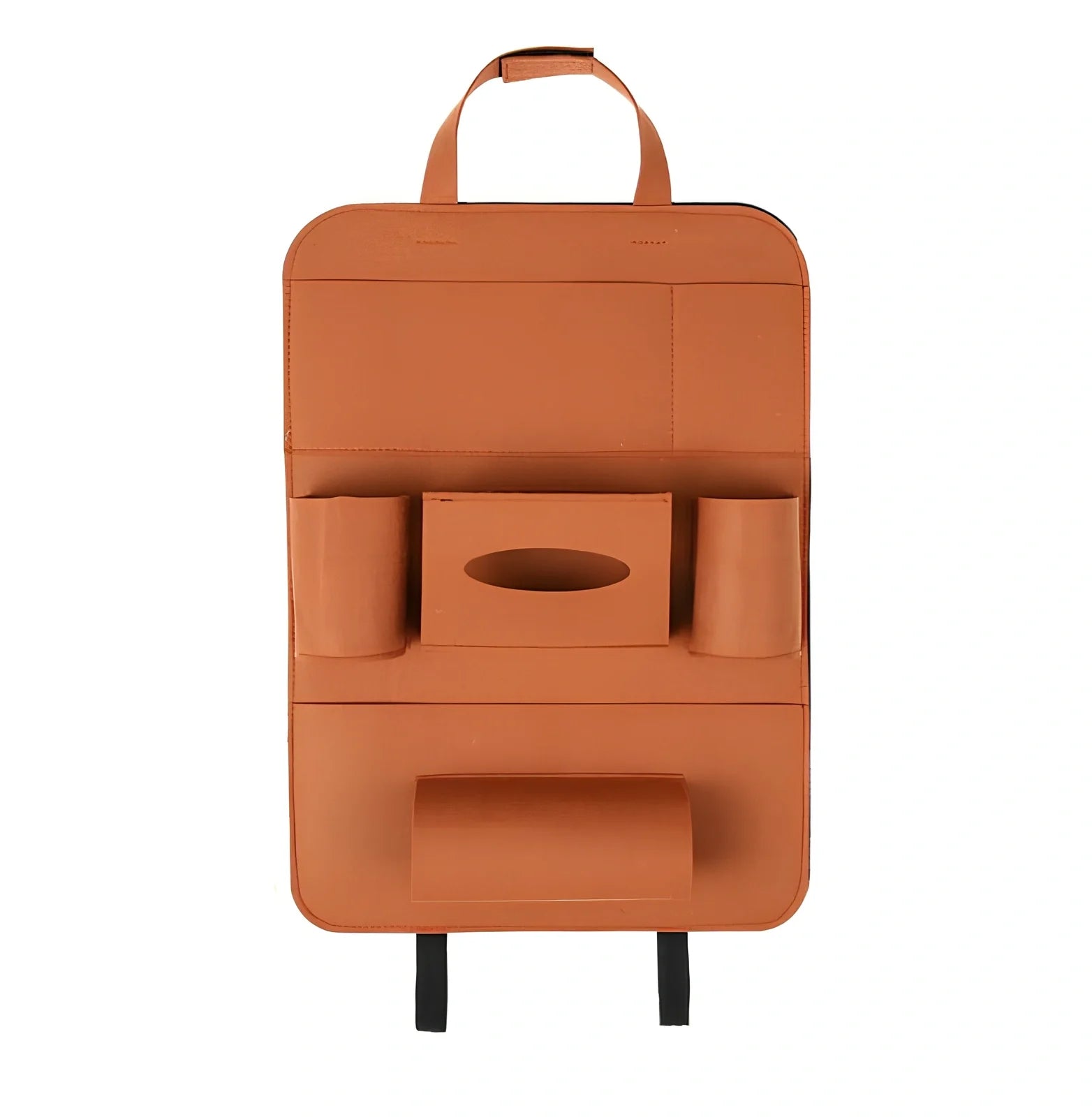 Car backseat organiser with multiple pockets measuring 40x55cm in wool felt material