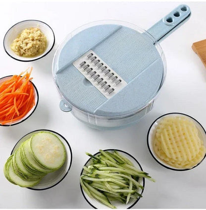 8-in-1 Mandoline Slicer with stainless steel blades for efficient kitchen preparation