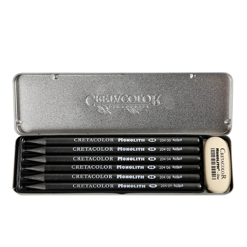 Wood-free graphite sketching pencil showing 146mm length with available hardness grades for artistic drawing