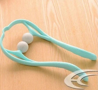 Adjustable neck massager in pink, blue, and green for deep tissue relief