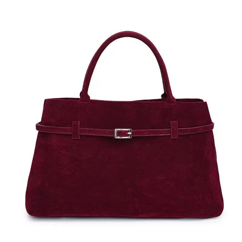 Decorative faux suede handbag for women in various colours