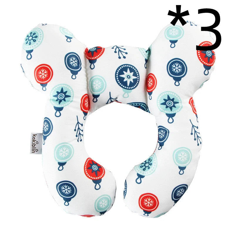 U-shaped baby head support pillow in various styles for car safety seats