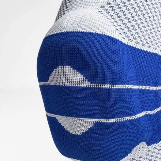 Nylon knee sleeve with anti-slip bands for sports and fitness support