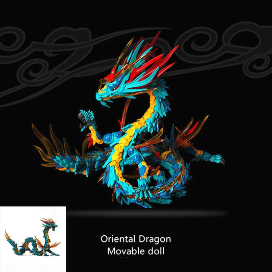 Oriental Blue Dragon PVC model kit, detailed and movable, based on Chinese mythology