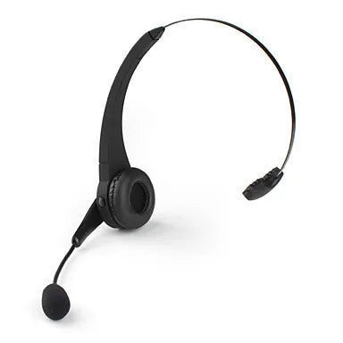 Black and silver Bluetooth wireless headset with headband design and microphone for PS3 and mobile phone voice calls