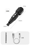 Cordless automatic screwdriver hand drill with USB cable, 3.6V, variable speed, torque control, colour options A to E